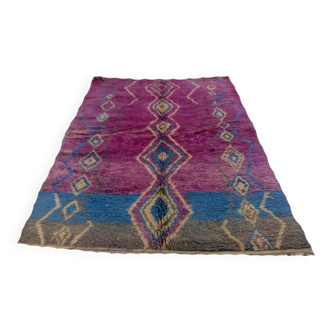 Handmade purple wool Berber rug 150 x 100 CM