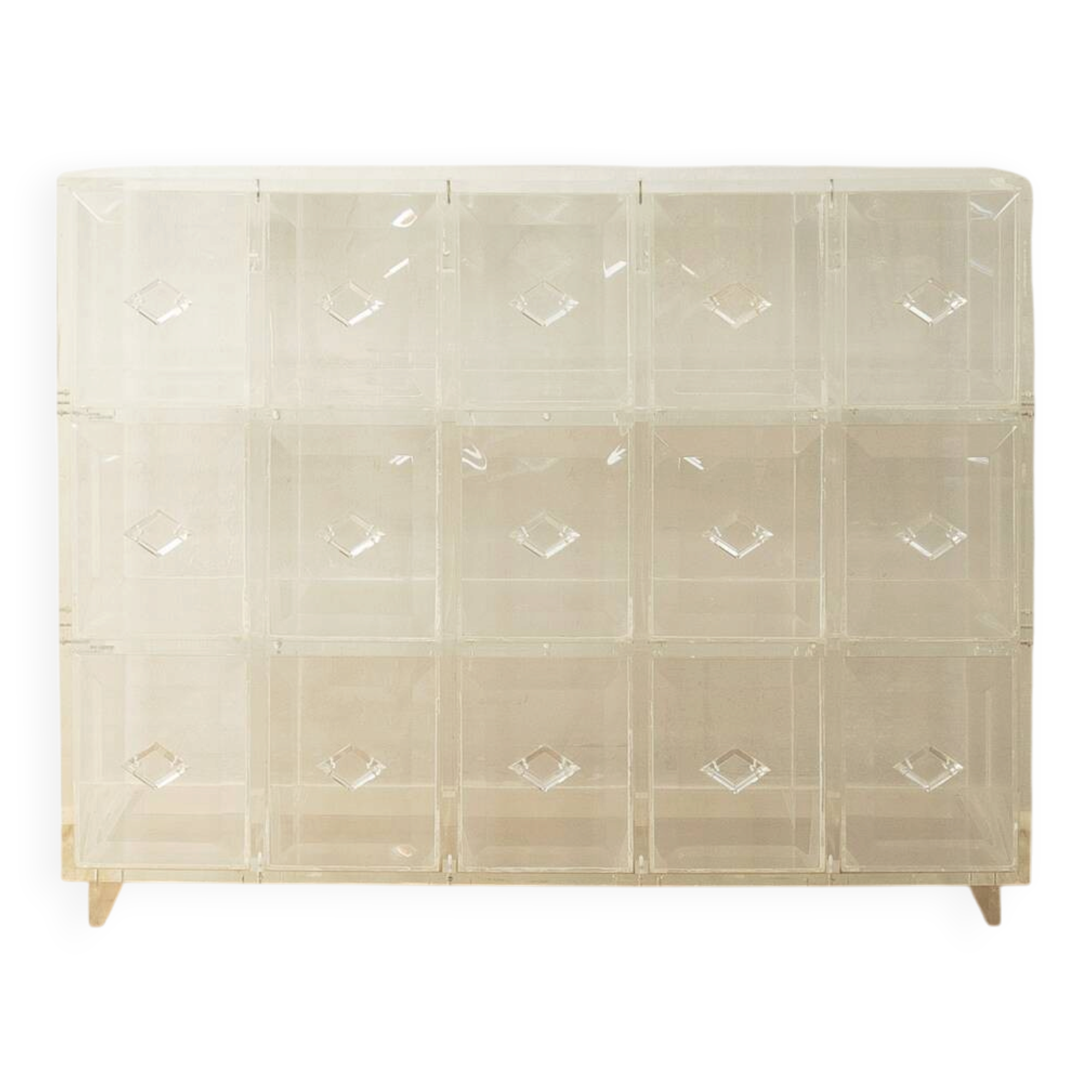 Acrylic chest of drawers, unique piece, 1980s