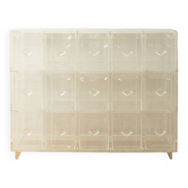 Commode en acrylique, pièce unique, années 1980