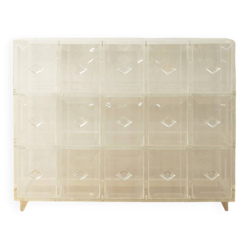 Acrylic chest of drawers, unique piece, 1980s