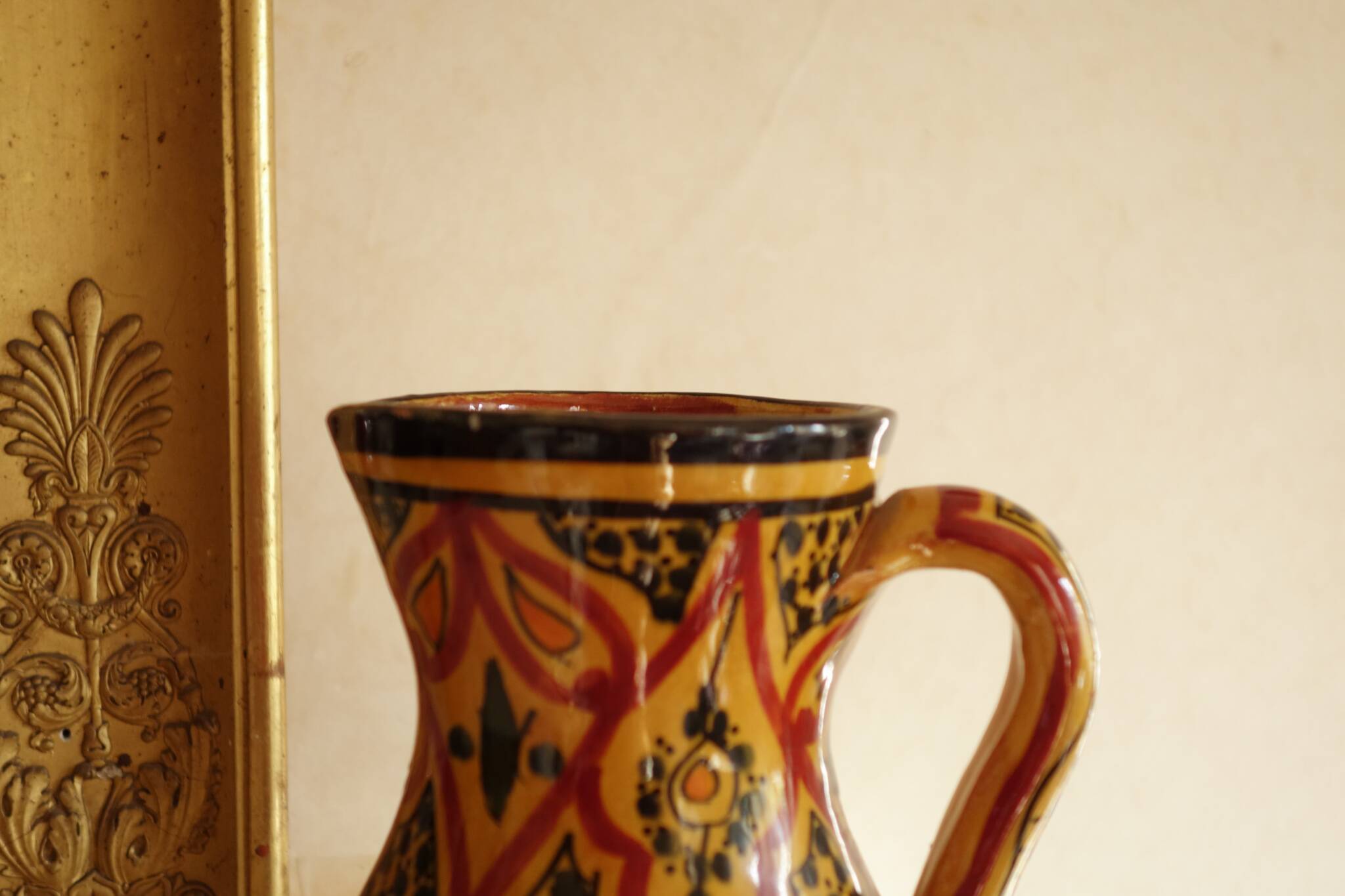 Safi Moroccan Carafe – Traditional Vintage Ceramic Pitcher