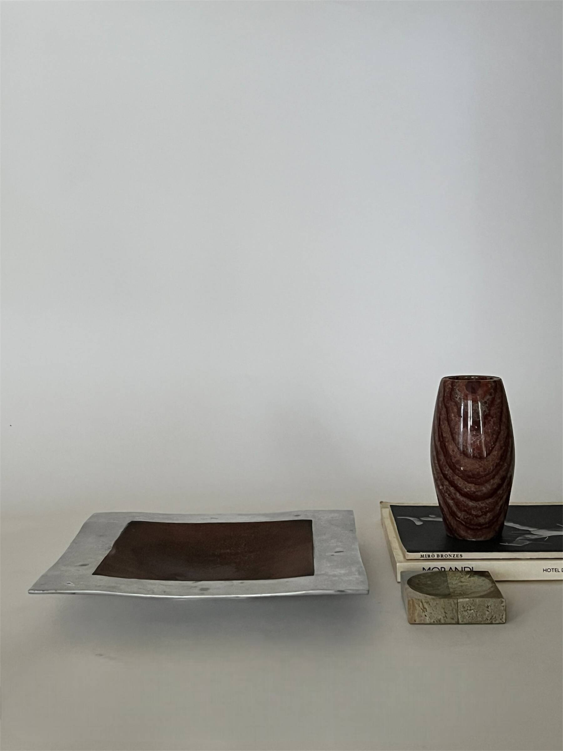 Large brushed metal (aluminum) pocket, 20th century design