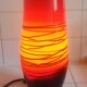 Red/orange Murano glass table lamp in 70s style (1980)