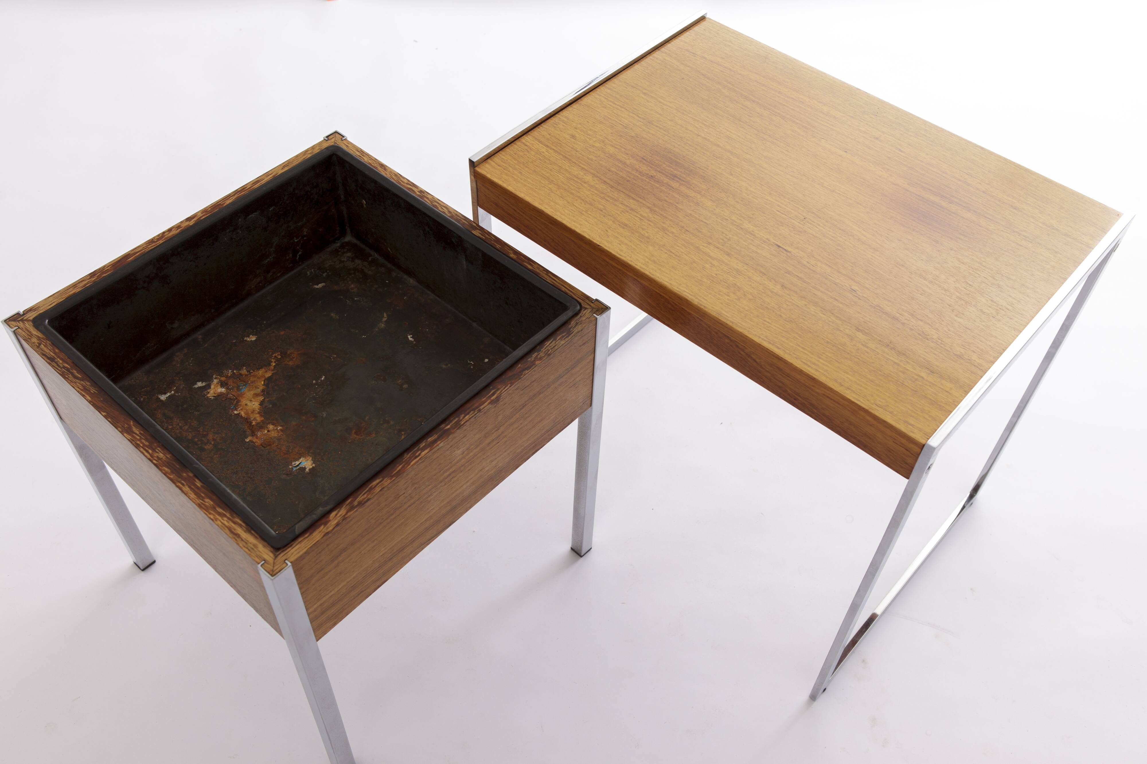 Vintage set, side table + flowers pot table, 1960s