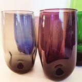 Service 6 vintage coloured glasses