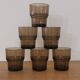 Set of 6 smoked brown glass water glasses Vereco 70'S Vintage