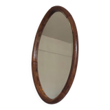 Vintage oval rattan mirror