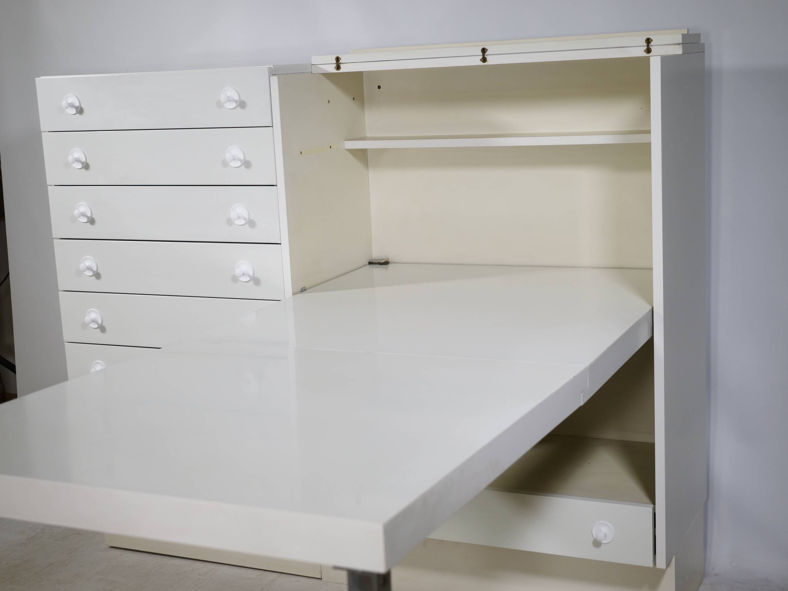 Postmodern highboard cabinet with fold-out desk by Interlübke, 1970s 1980s