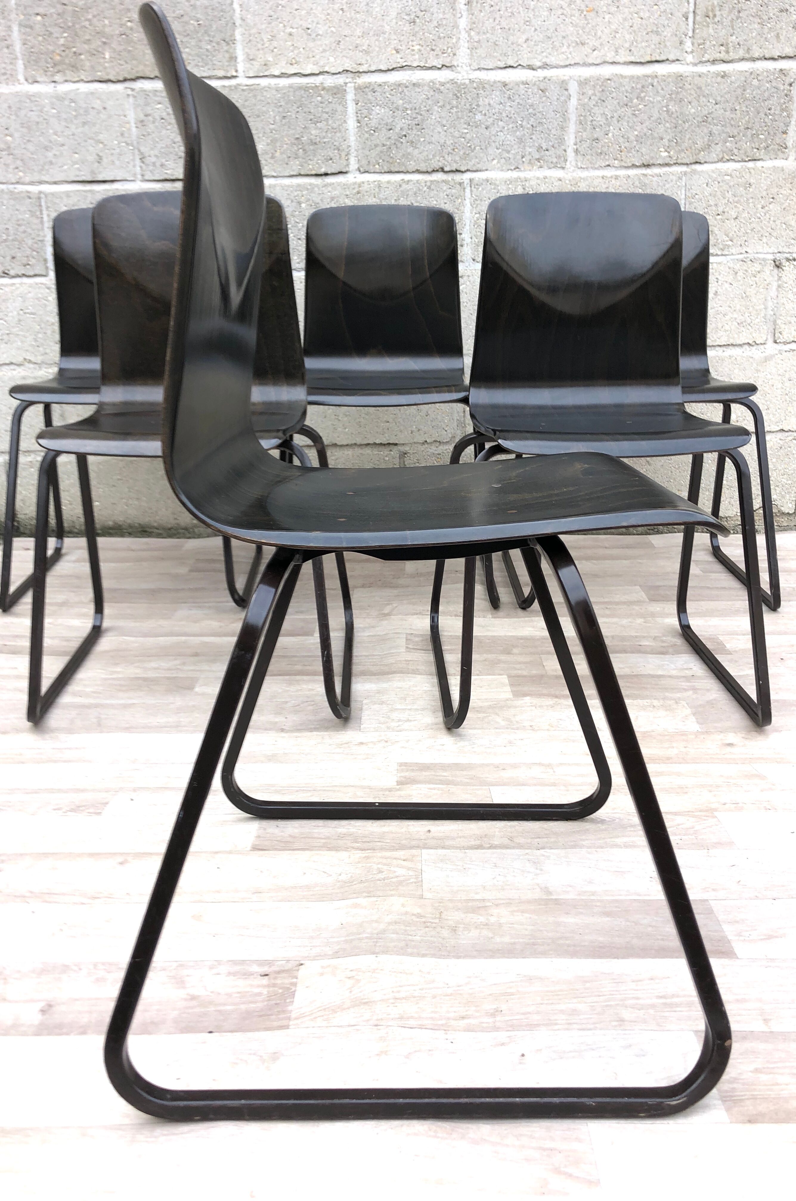 Lot of 6 vintage Galvanitas S23 chairs