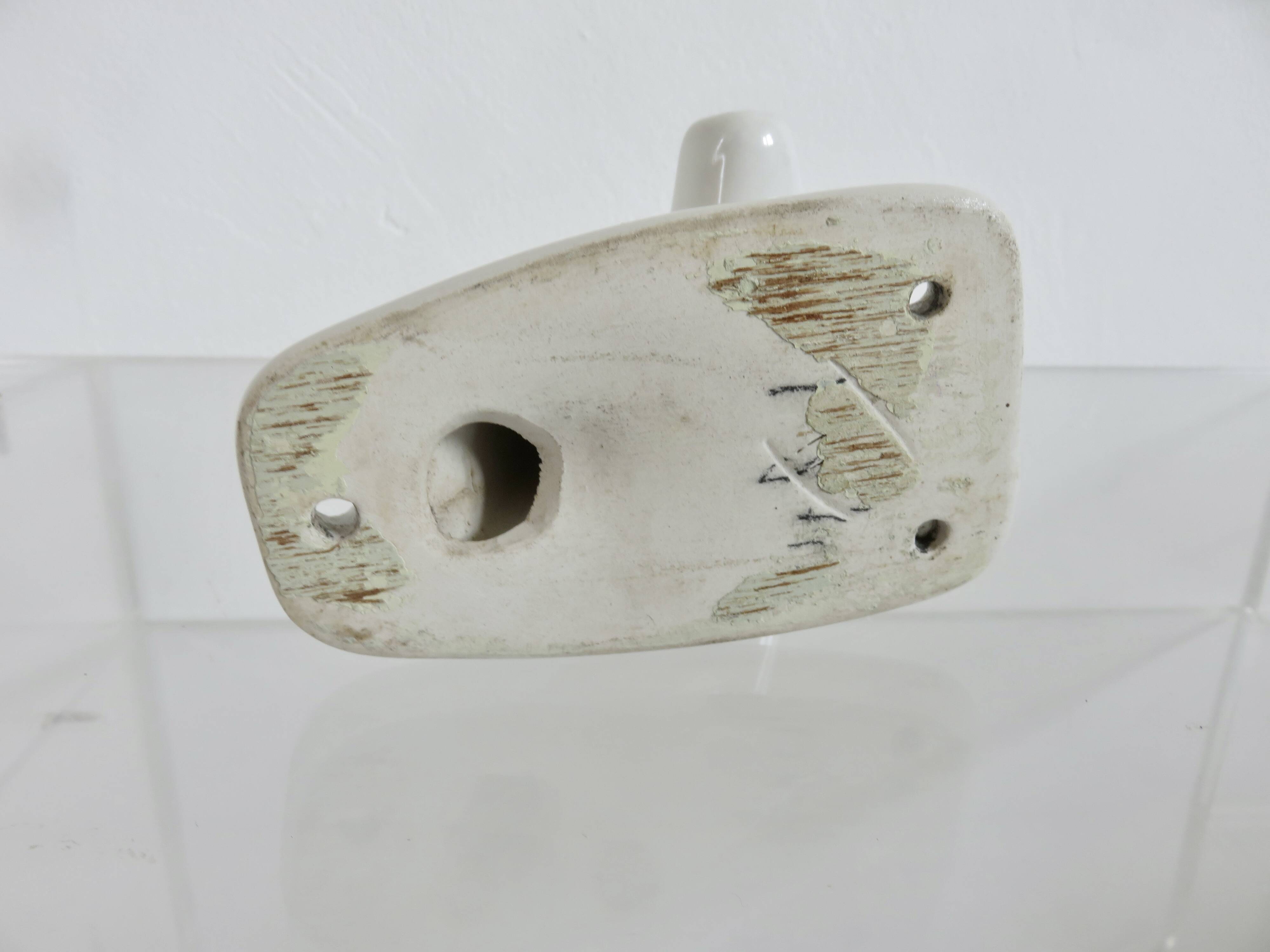 Art Deco white porcelain coat rack