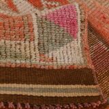 3x13 Faded Somon Distressed Hanmade Rug, Vintage Turkish Runner, 84x390Cm