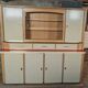 Modernist buffet in almond green & vermilion red 50