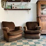 Fauteuils crapauds en velours