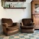 Velvet frog armchairs