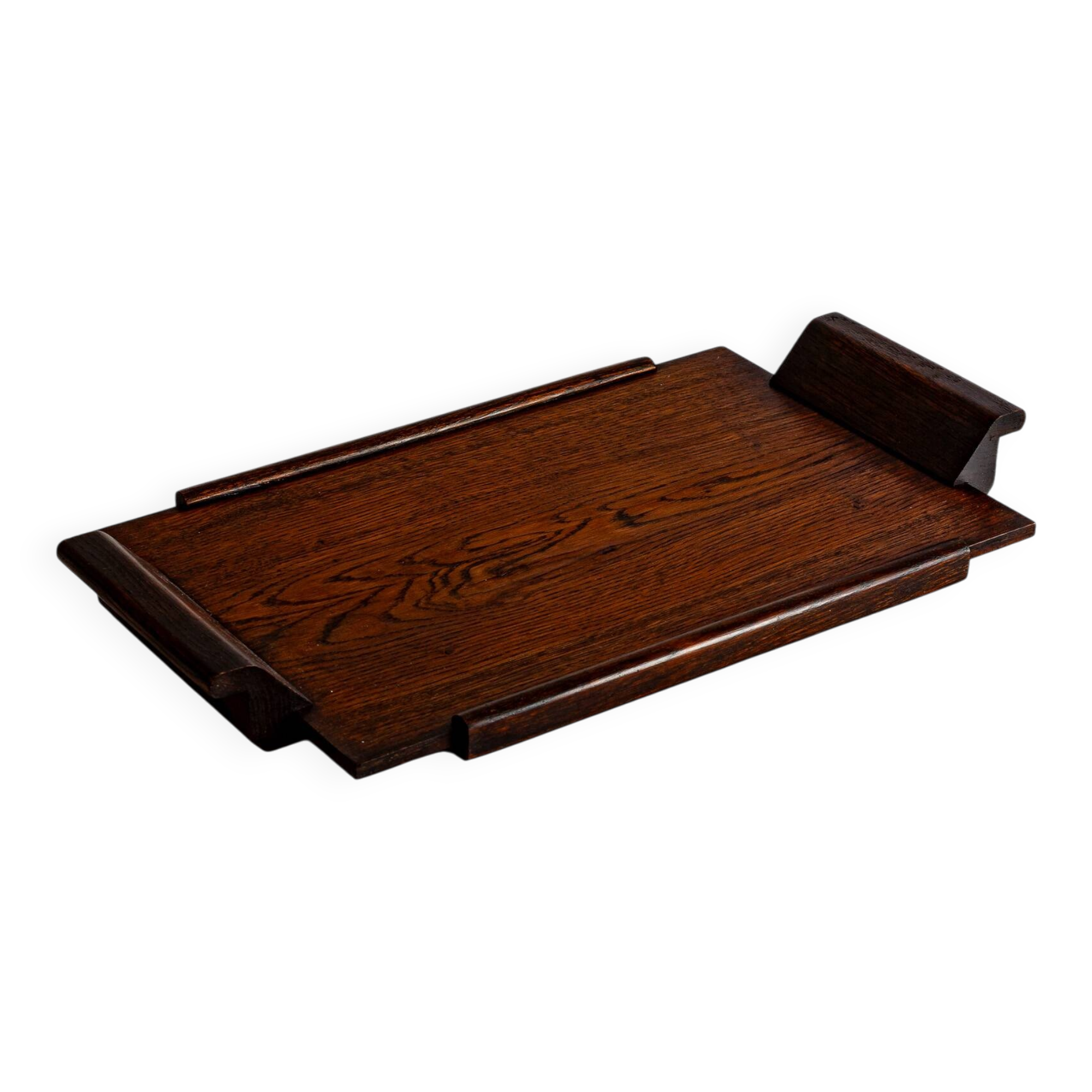 Plateau de service en bois massif de style Art Déco – Années 40-60