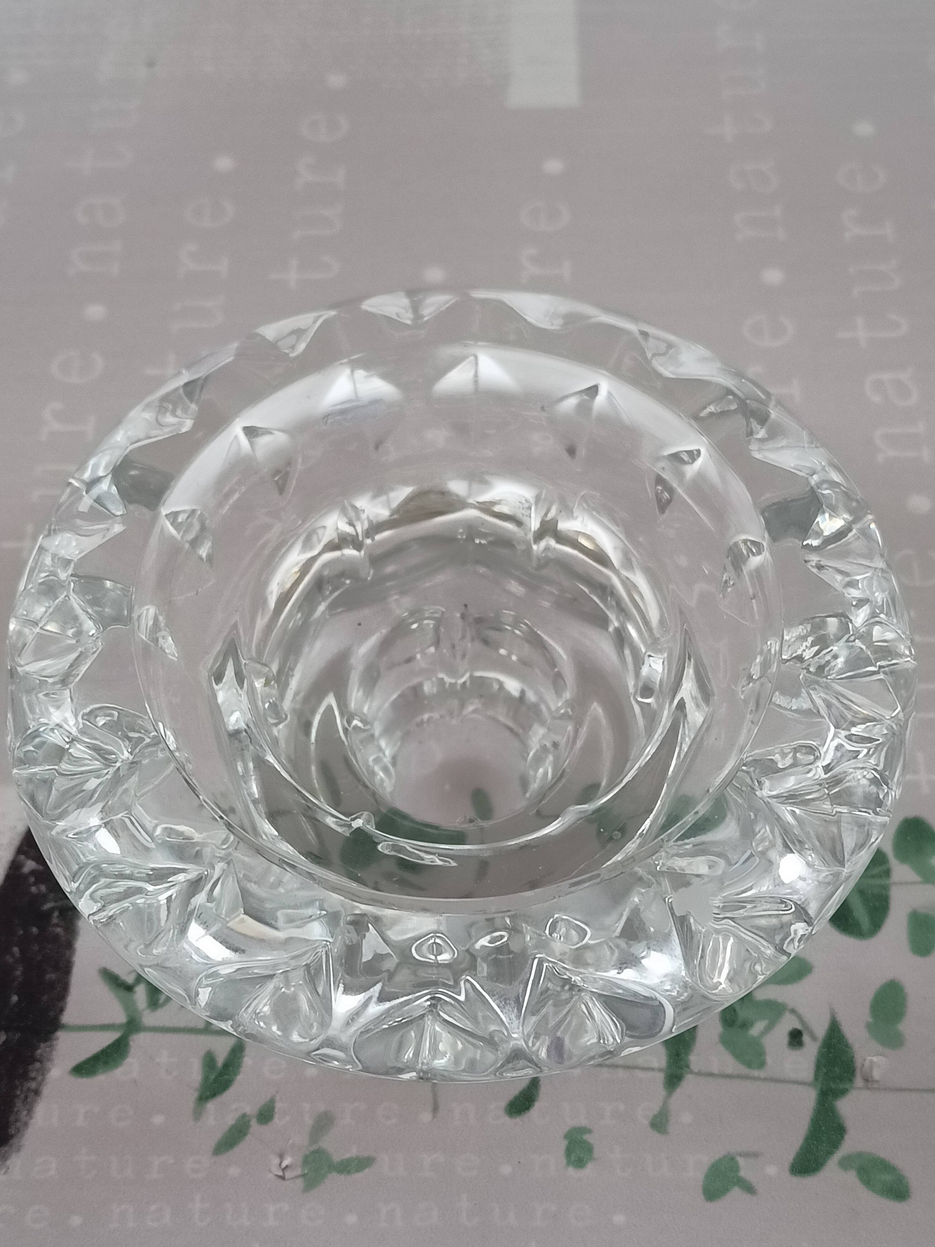 France 12 Clear Glass/Crystal Candle Holder