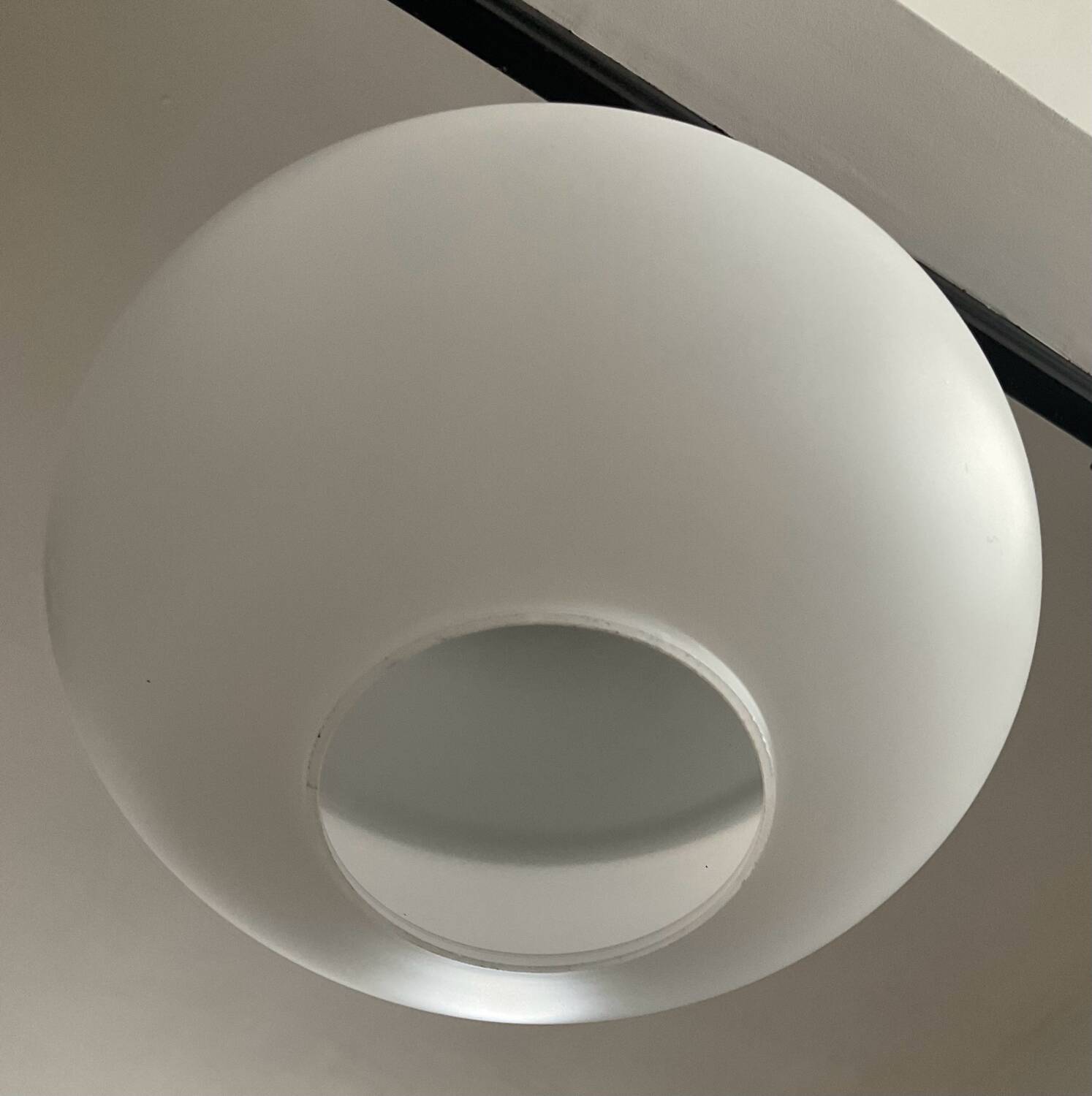 Stilux Milano opaline pendant light from the 70s