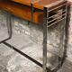 Art Deco style console in dark walnut rubber tree and chrome foot