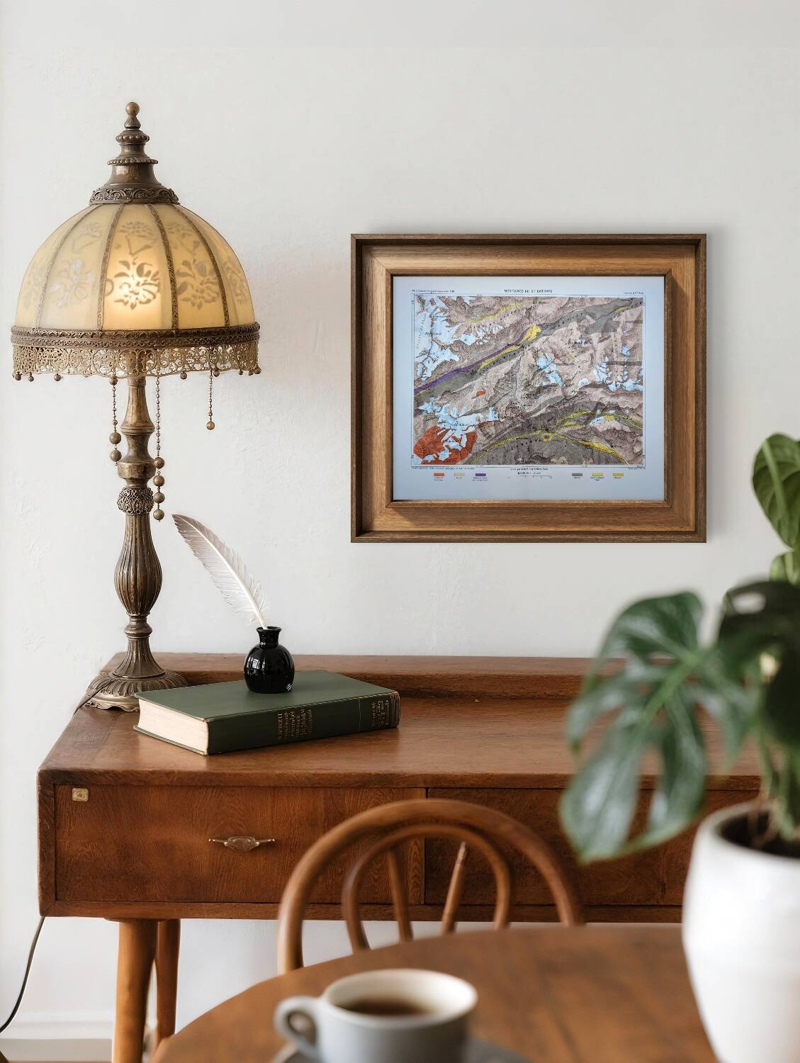 The Saint-Gothard, Switzerland, original map printed in 1878