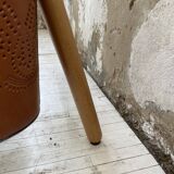 Beech and straw folding chair from the 80s