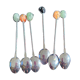 Lot of 6 vintage teaspoons with stones.