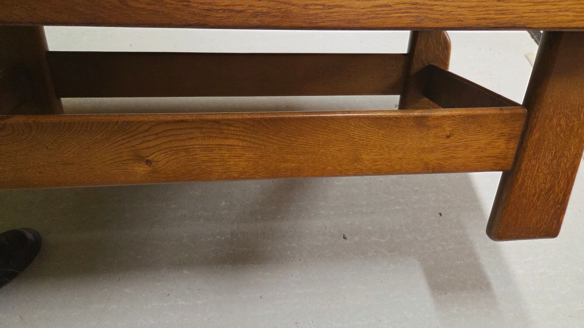 Brutalist coffee table oak 1970 vintage