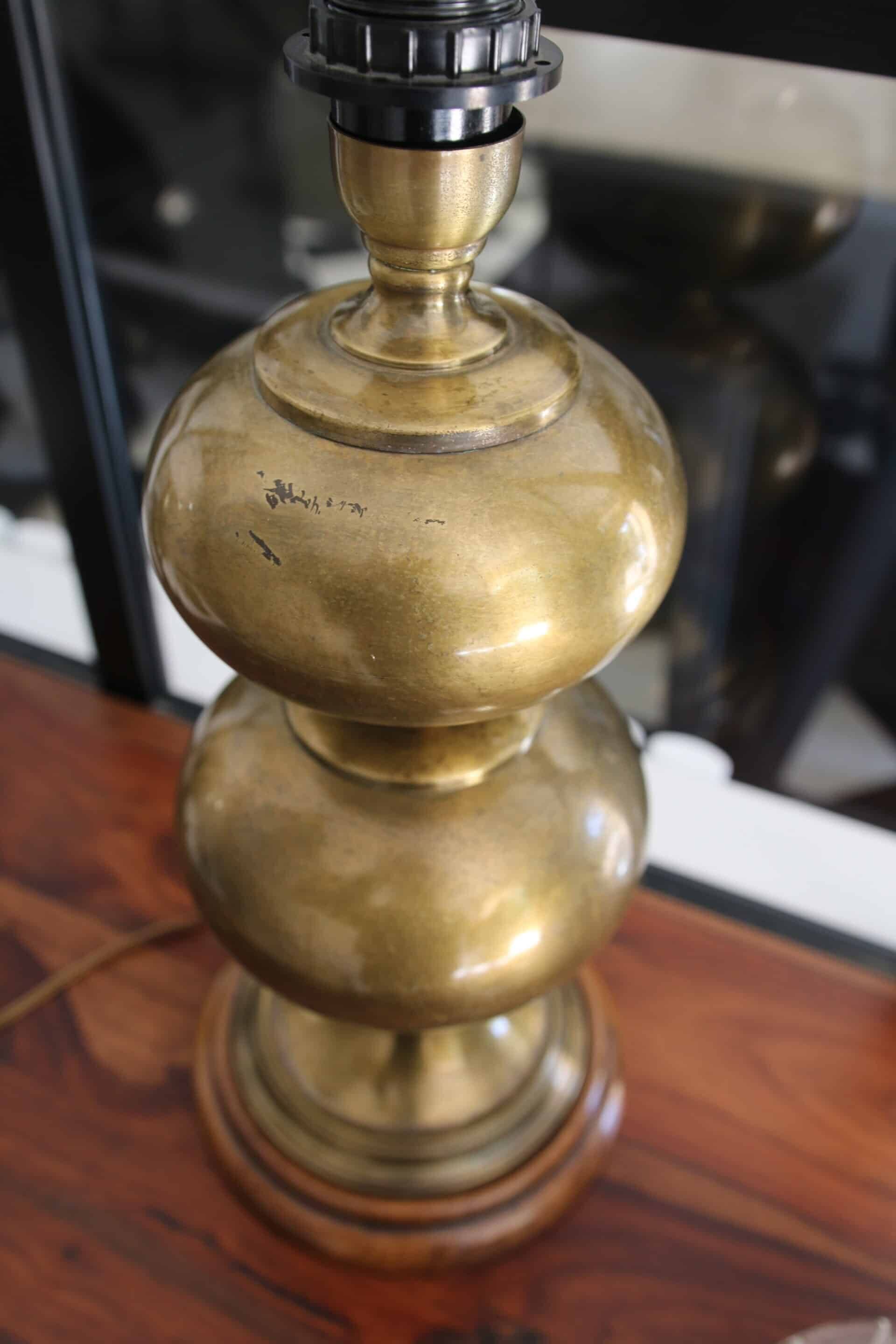 Vintage brass double globe lamp