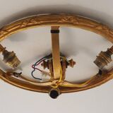 Bronze Cut Glass Ceiling Light: Mid-Century French Louis XVI Ceiling Lamp