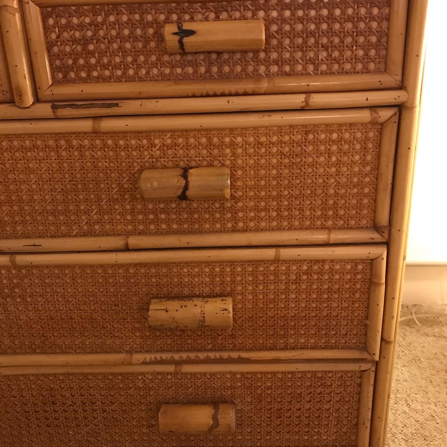 Rattan chest of drawers
