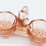 Ancienne salière femme en verre vintage