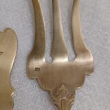 Paire de couverts a entremets argent et dore