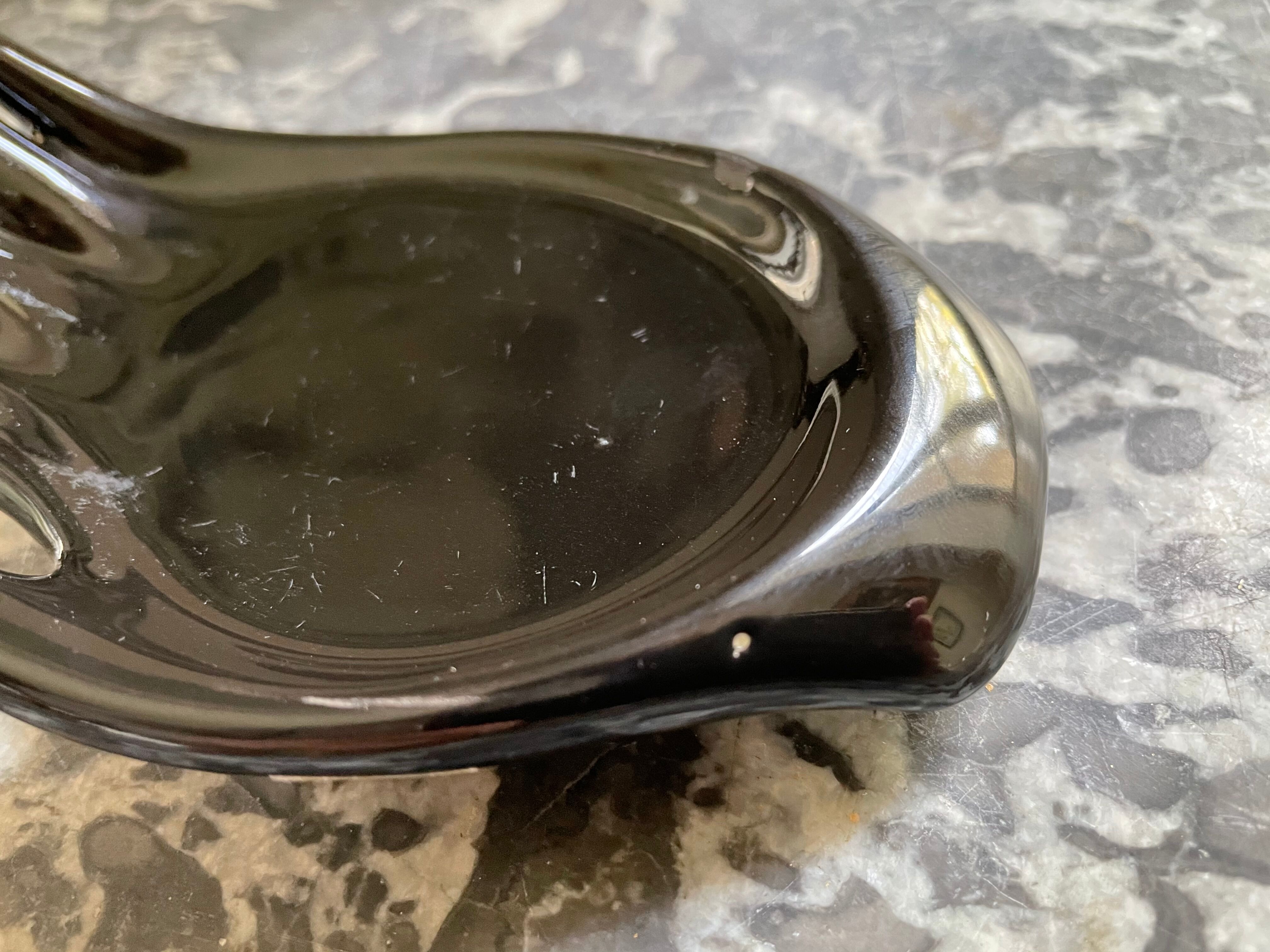 Black ceramic binge hand and cup 1970