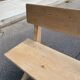 Monastery bench with a 220 cm backrest, renovated in raw solid oak with X legs.