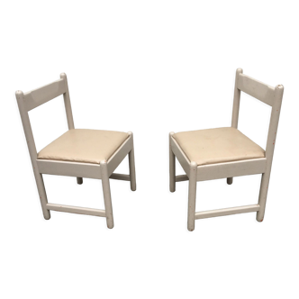 Pair 2pcs vintage wooden coffee bistro dining chair 50s.