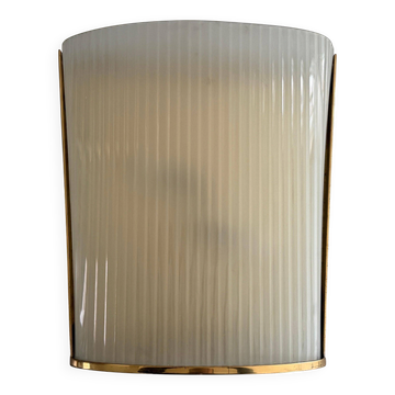 Applique en verre lourd et cadre en laiton du milieu du siècle, années 1950, Italie