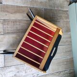 Wooden magazine holder feet compass vintage Scandinavian design