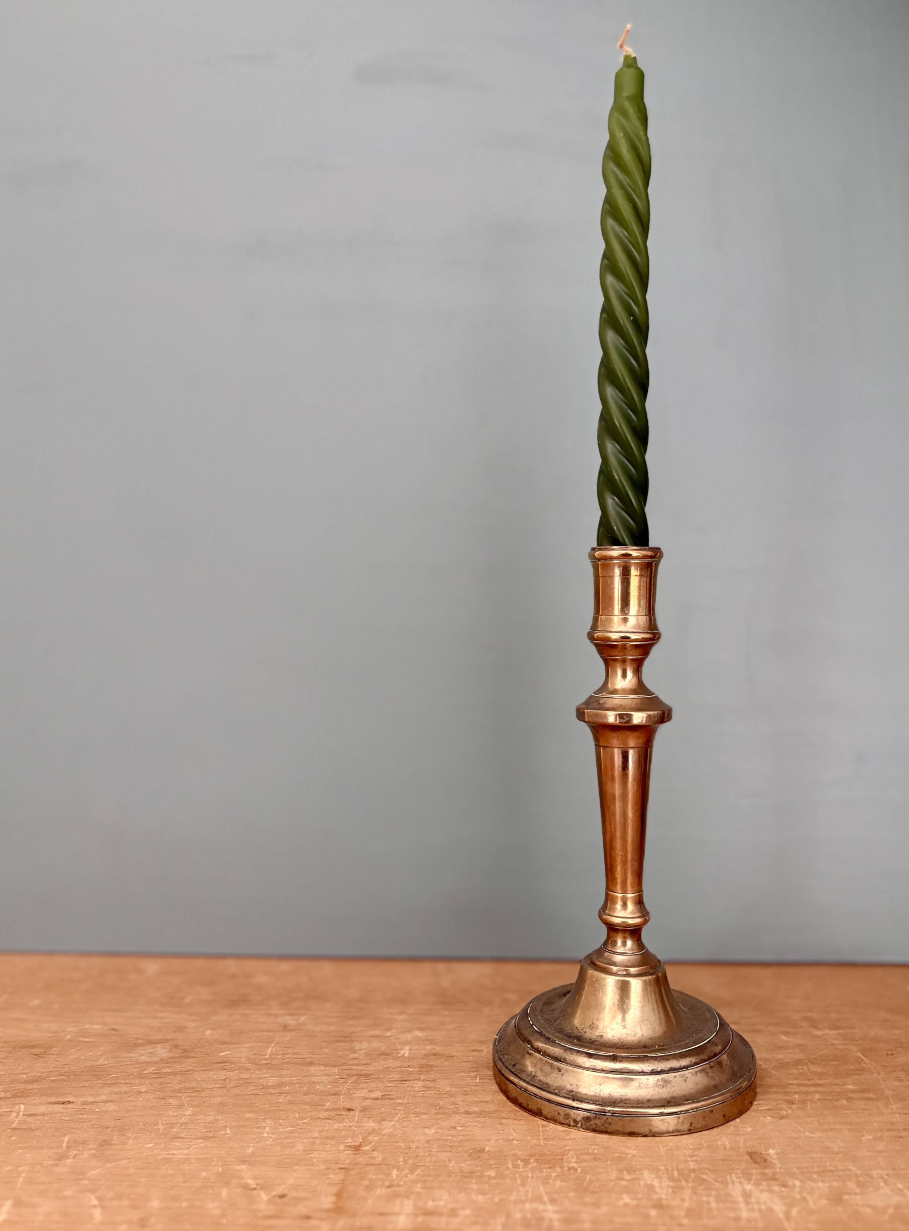 Antique brass candlestick (C1)