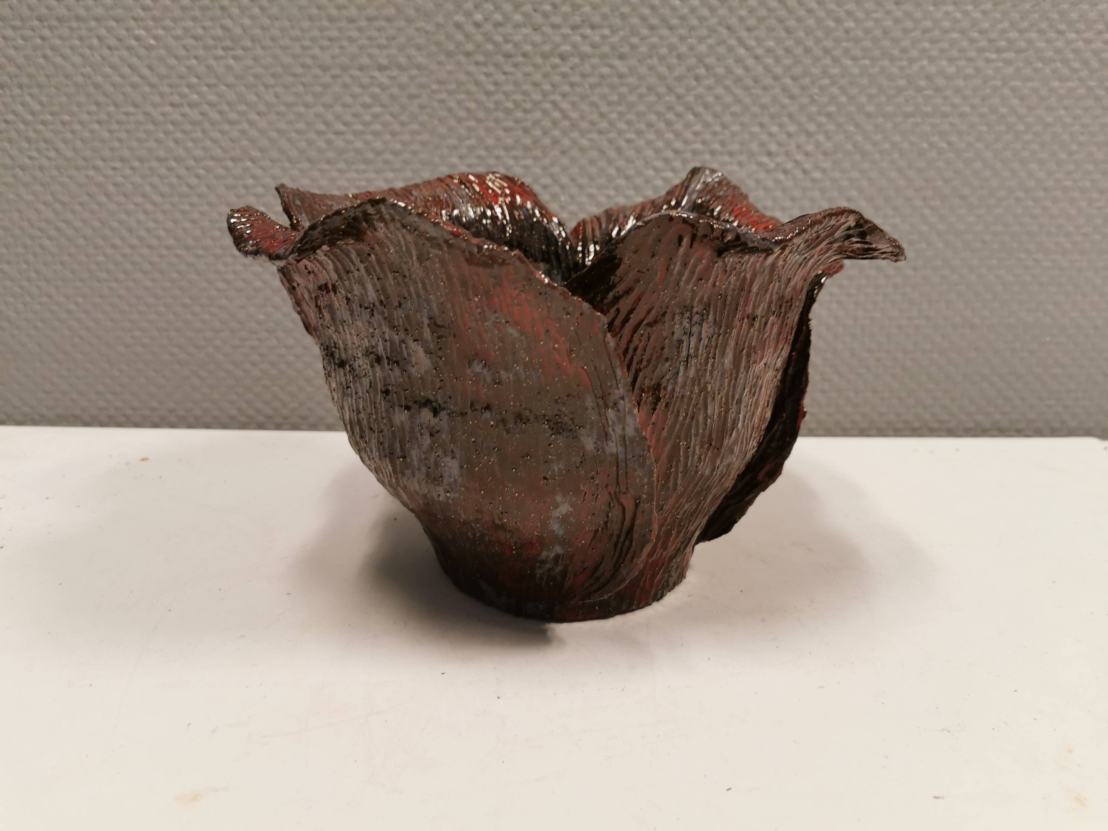 Bowl in ceramic, in beautiful colours, Danish and from Sloth art pottery 1978 (signed)