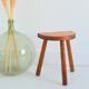 Antique brutalist wooden stool