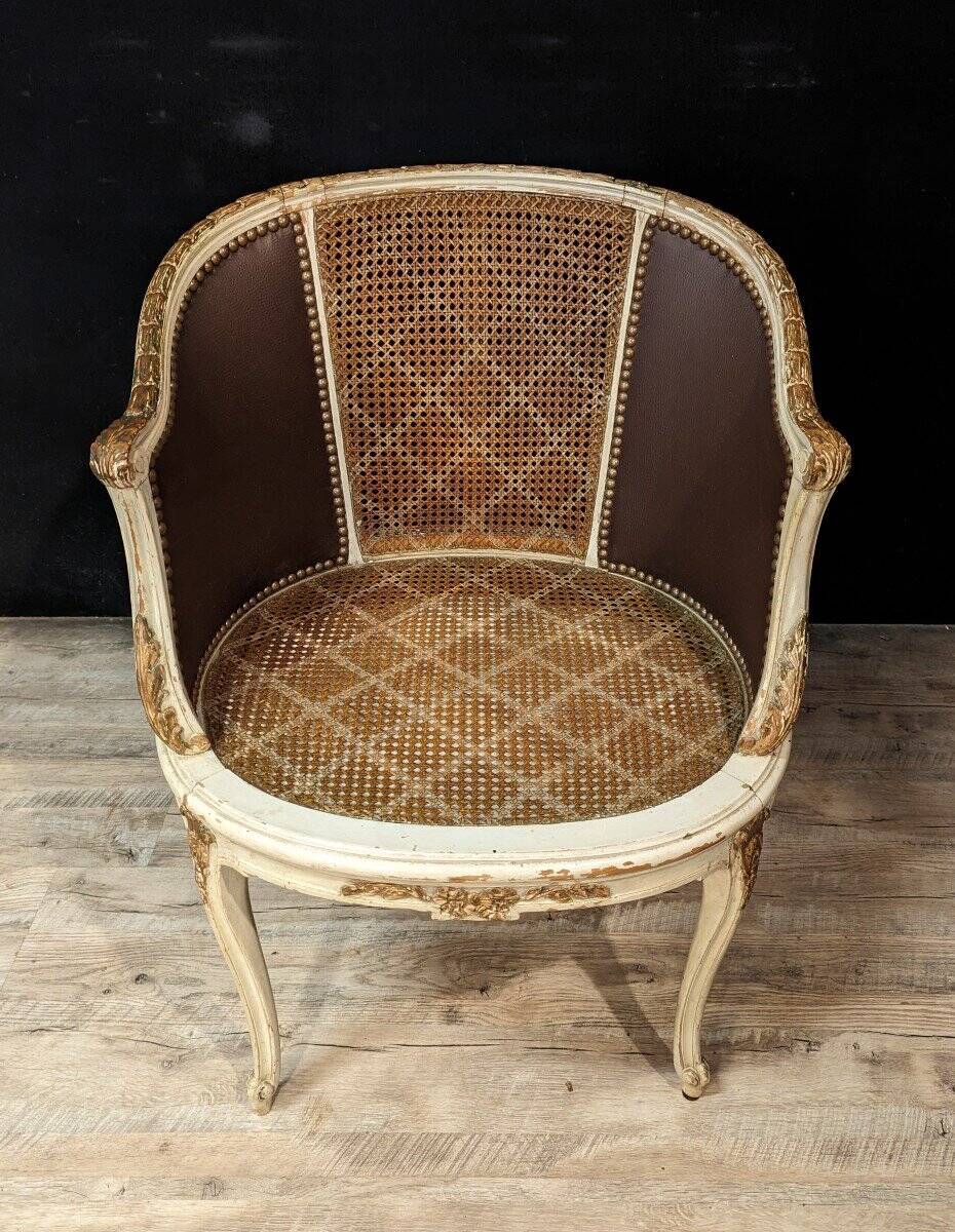 Louis XVI style office chair in lacquered wood