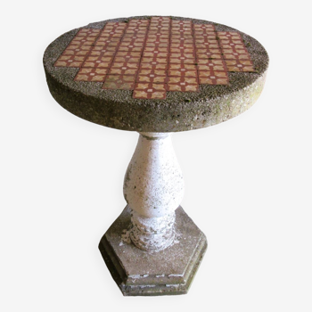 Colonne de jardin ancienne en beton - Table Selette