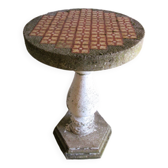 Colonne de jardin ancienne en beton - Table Selette