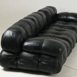 Camaleonda Sofa in Black Leather by Mario Bellini for C&B Italia 1960s