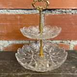 Cake Stand Antique Crystal + Gilded Bronze Trays #