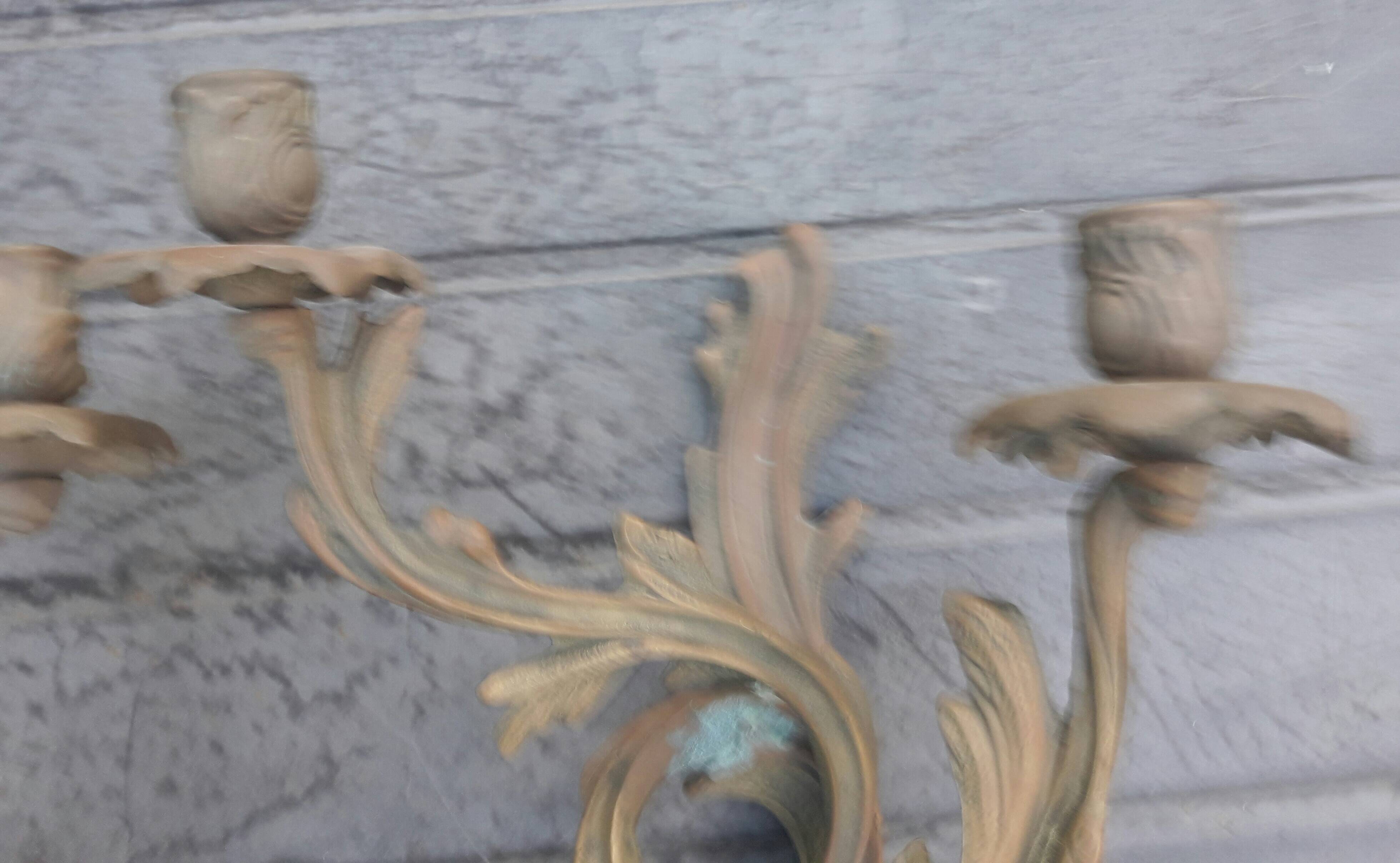 Pair of Louis XV style bronze sconces