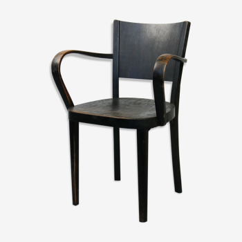 Fauteuil noir Bentwood B47 de Thonet, années 1920