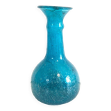 Vase bleu verre soufflé