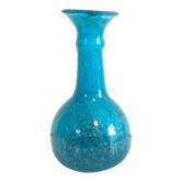 Blue blown glass vase