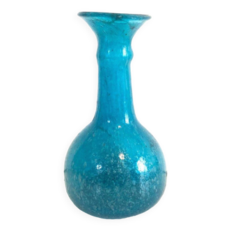 Vase bleu verre soufflé