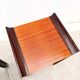 Pair of bedside tables in mahogany and stained oak, France 1980.